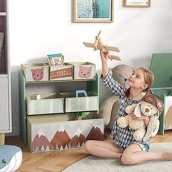 ZONEKIZ Kinderregal Kinder Aufbewahrungseinheiten mit 6 günstig online kaufen