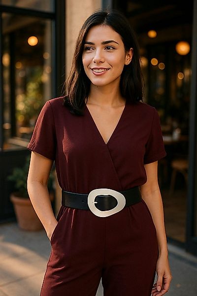 Ella Jonte Stretchgürtel schwarz mit Statement Schnalle gold oder silber günstig online kaufen