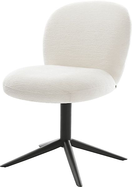 DELIFE Polsterstuhl Nube-Flex, Fußkreuz Schwarz Bouclé günstig online kaufen