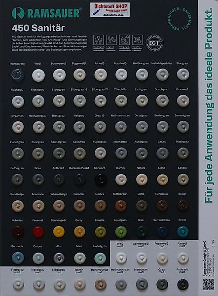 Ramsauer Dichtstoff Ramsauer 450 Sanitär Silicon Fugen Dichtstoff 310ml Kar günstig online kaufen
