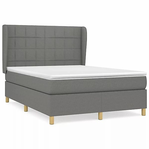 vidaXL Boxspringbett mit Matratze Dunkelgrau 140x200 cm Stoff1372621 günstig online kaufen