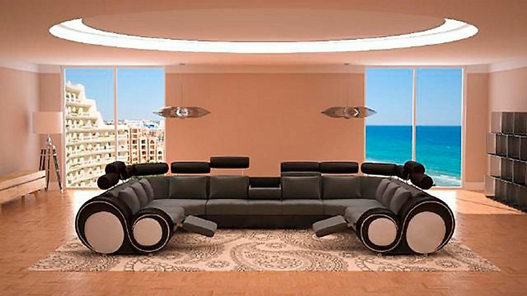 JVmoebel Ecksofa XXL Wohnlandschaft Sofa Couch Polster Garnitur Textil Stof günstig online kaufen