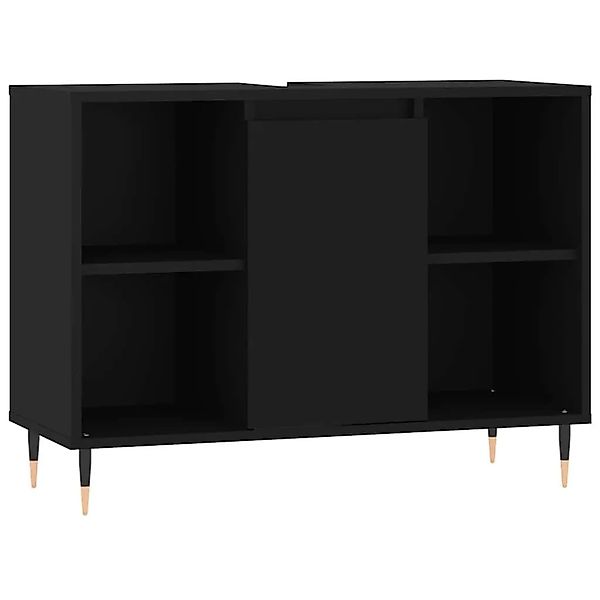 vidaXL Badschrank Schwarz 80x33x60 cm Holzwerkstoff 831621 günstig online kaufen
