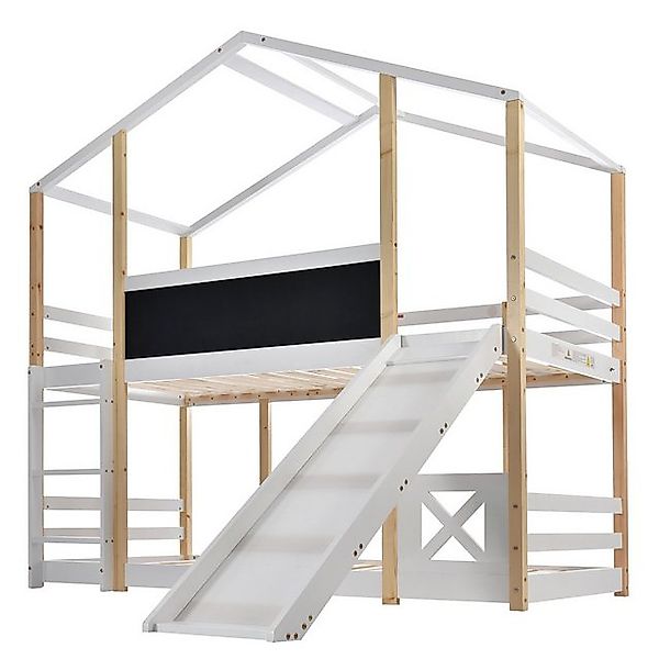 Rutaqian Kinderbett Kinderbett Baumhaus mit Rutsche & Leiter, Hochbett 90 x günstig online kaufen