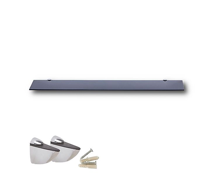 HOOZ Wandregal aus Sicherheitsglas mit Halterung - Schwarz - 100 x 13 x 0,6 günstig online kaufen