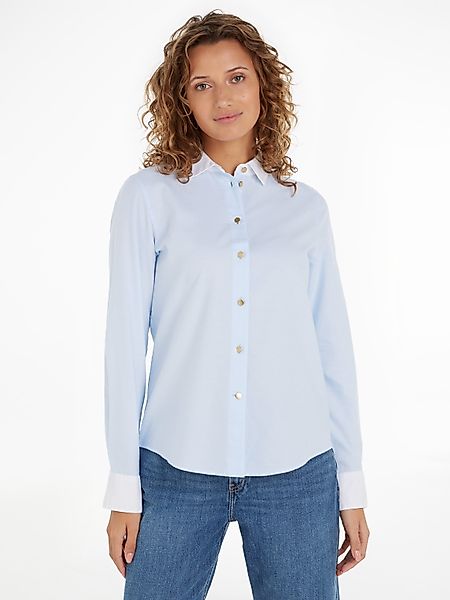 Tommy Hilfiger Hemdbluse "GOLD BUTTON REGULAR LS SHIRT" mit goldfarbenen Kn günstig online kaufen