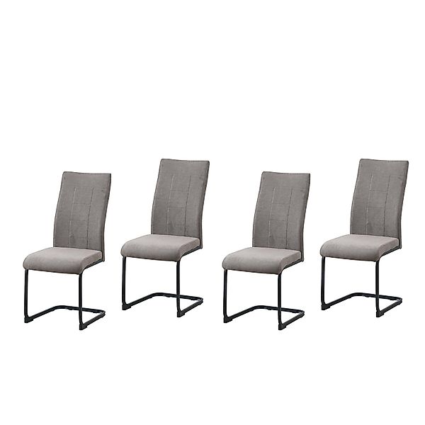 HTI-Line Freischwinger Schwingstuhl 4er-Set Braun LennyP günstig online kaufen