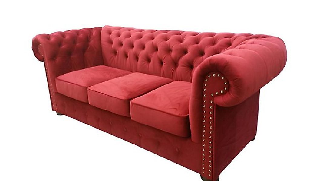 JVmoebel Sofa Chesterfield Sofa Couch Polster Textil Stoff 3er Garnitur Des günstig online kaufen
