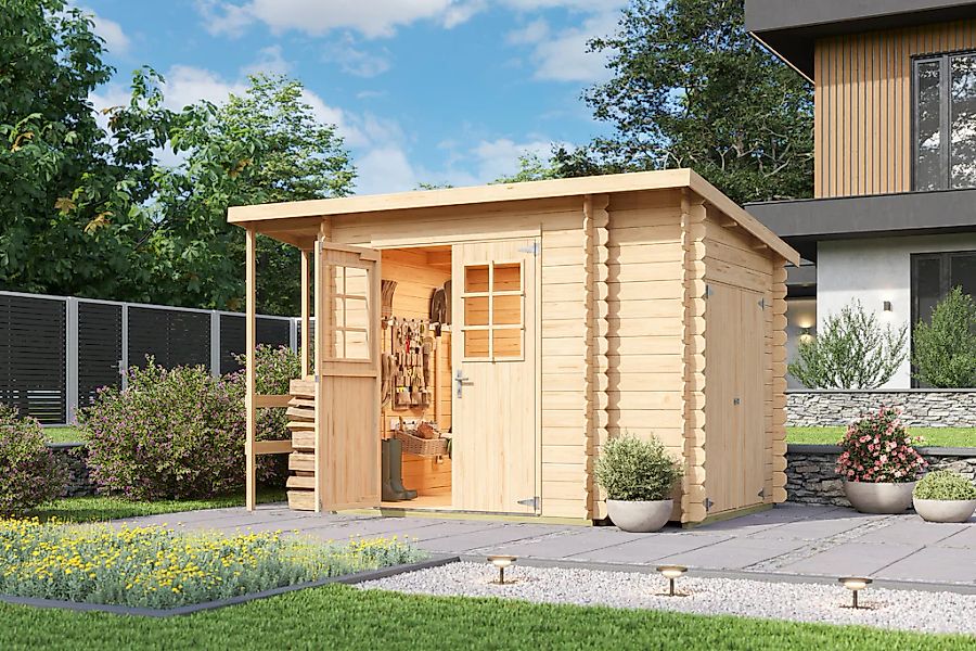 Nordic Holz Gartenhaus "Vilano 3", mit 3 getrennten Bereiche günstig online kaufen