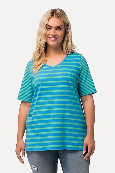 Ulla Popken T-Shirt Shirt Ringelmix A-Linie günstig online kaufen