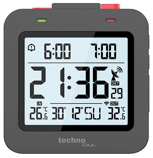 technoline Funkwecker WT 325 Funkwecker mit Temperaturanzeige und Dual-Alar günstig online kaufen