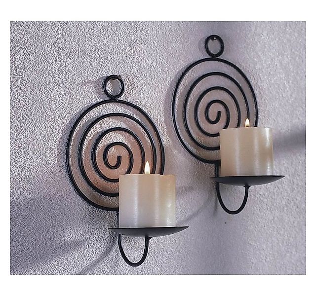 Gravidus Wandkerzenhalter 2er Wandkerzenhalter, Spirale Metall Schwarz günstig online kaufen
