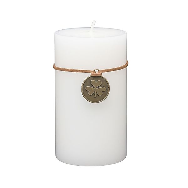 B&S Stumpenkerze Trendkerze durchgefärbt marmoriert wollweiss günstig online kaufen