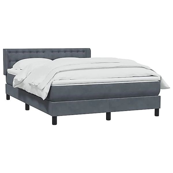 vidaXL Boxspringbett mit Matratze Dunkelgrau 140x220 cm Samt 3318490 günstig online kaufen