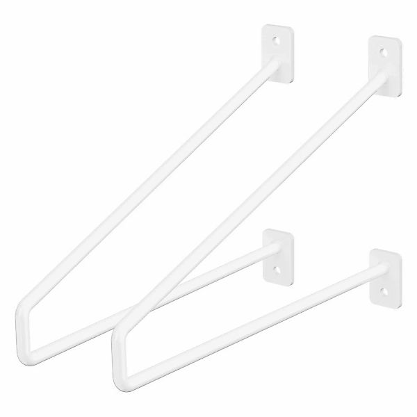ML-Design 2 Stück Regalhalterung 265 mm Weiß aus Stahl Haarnadel Regalwinke günstig online kaufen