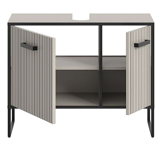 Inn.Furn Waschbeckenunterschrank Scana (Badschrank in Sand mit schwarz, Bre günstig online kaufen