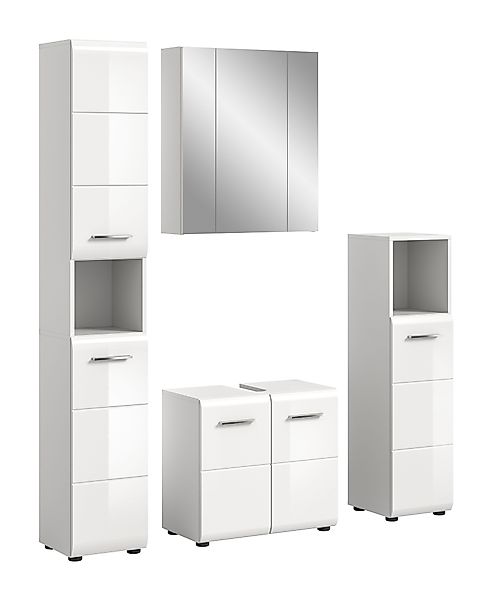 furnling Badmöbel-Set Ivy, (4-St., Hochschrank, Spiegelschrank, günstig online kaufen