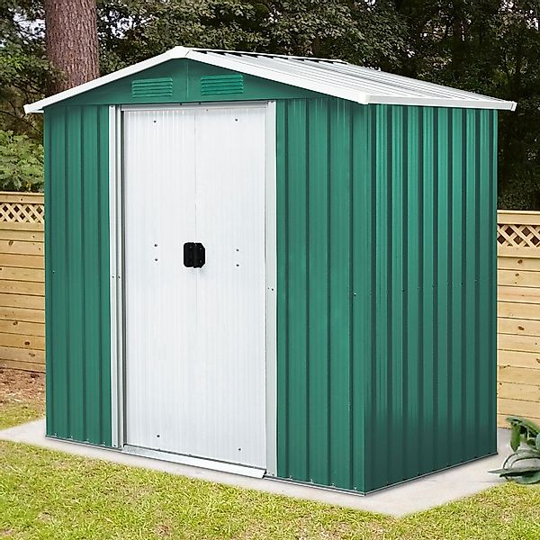 Pergart Gerätehaus "Köln II 64" Metall, mit Satteldach und integrierter Sch günstig online kaufen