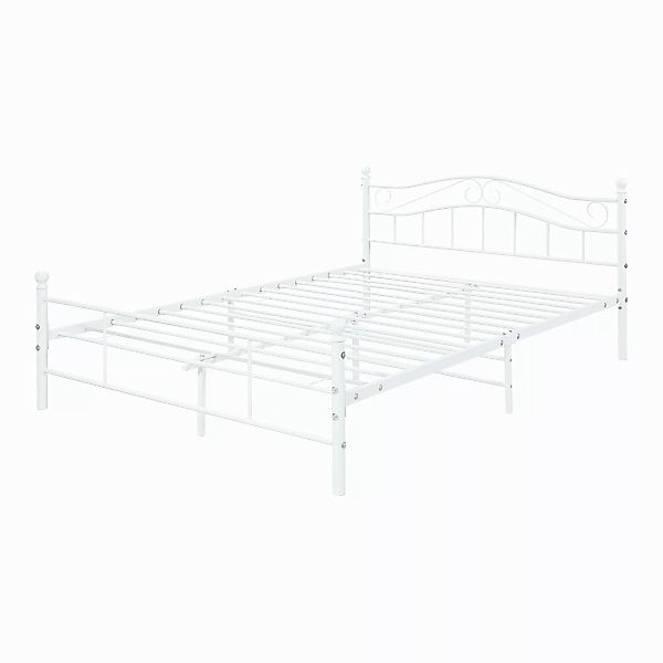 en.casa Metallbett, »Florenz« 140x200cm Weiß + günstig online kaufen