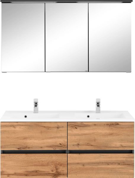 welltime Badmöbel-Set "Lucca" 2 Stk. tlg. Doppelwaschtisch, Breite 120 cm günstig online kaufen