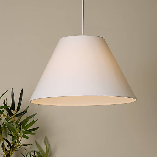 Hängeleuchte Lyta, weiß, Ø 38 cm, Textil, E27, Kegelform günstig online kaufen