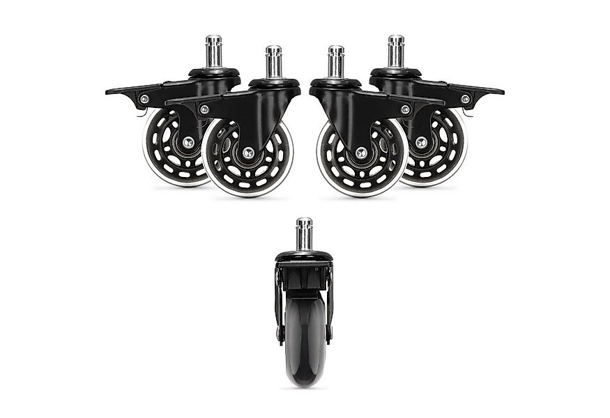 kwmobile Stuhlrolle Bodenschutzrollen Bürostuhl 5er Set - Hartbodenrollen - günstig online kaufen