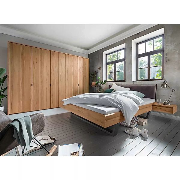 Schlafzimmer Kombination in Kernbuche Massivholz und Anthrazit modern (vier günstig online kaufen