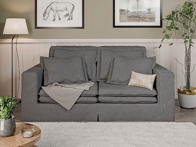 Home affaire 3-Sitzer "ALISSAS BIS mit vielen Kissen, Biesen an den Kissen, günstig online kaufen
