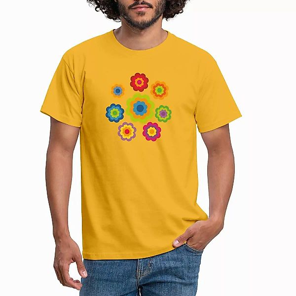 Spreadshirt T-Shirt 70er Jahre Hippie Flower günstig online kaufen