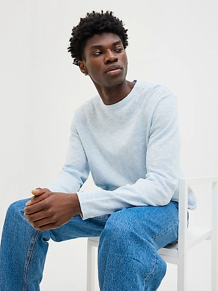 Jack & Jones Rundhalspullover JJESUMMER KNIT CREW NECK SN mit Rundhalsaussc günstig online kaufen