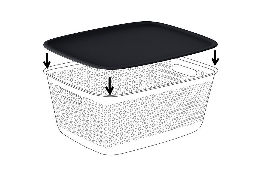 KONZEPT Aufbewahrungsbox perforierte Boxen 45l mit Griff, aus Kunststoff mi günstig online kaufen