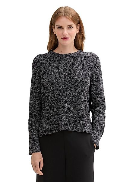 TOM TAILOR V-Ausschnitt-Pullover mit kleinen Schlitzen an Ärmeln und Saum günstig online kaufen