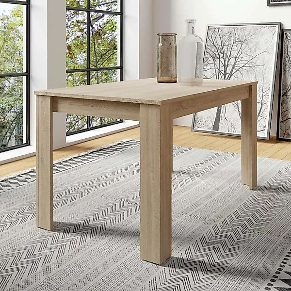 Schlichter Esszimmertisch in Sonoma-Eiche Holzoptik 75 cm hoch günstig online kaufen
