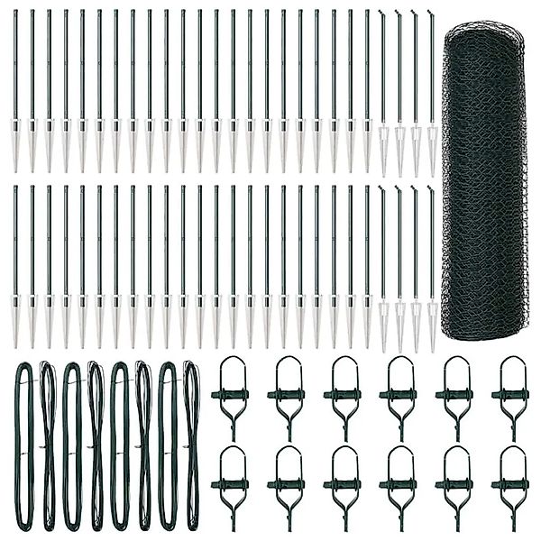 vidaXL Zaunpfosten Grün 100 x 1 m 25 mm Maschen Stahl und PVC 3353167 günstig online kaufen