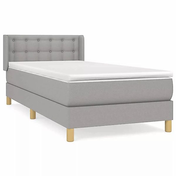 vidaXL Boxspringbett Boxspringbett mit Matratze Hellgrau 80x200 cm Stoff Be günstig online kaufen