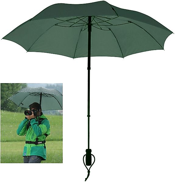 EuroSCHIRM Taschenregenschirm "teleScope handsfree, olivgrün" zweifach ausz günstig online kaufen