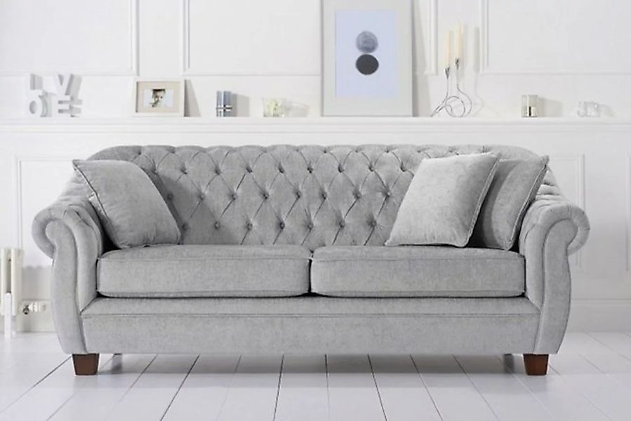 JVmoebel Sofa Luxus weißer Chesterfield Polstermöbel luxus Dreisitzer Moder günstig online kaufen