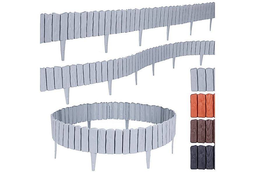 BooGardi Beetumrandung Rasenkante Holzoptik, LxH: 1140x12,5 cm, 20 Stück Gr günstig online kaufen