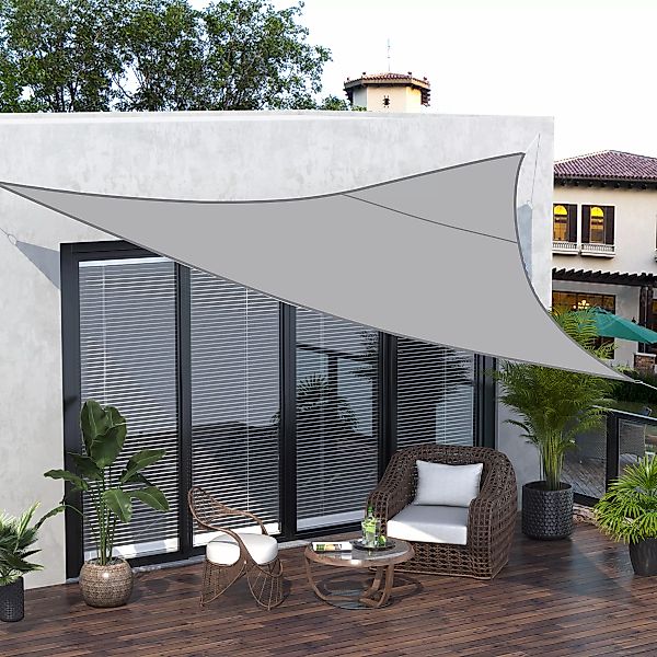 Outsunny Großes dreieckiges Sonnensegel 6 x 6 x 6 m aus wasserdichtem, hoch günstig online kaufen