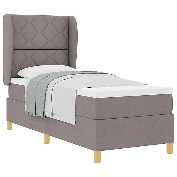 vidaXL Boxspringbett mit Matratze Dunkelgrau 90x190 cm Taupe Stoff 3340785 günstig online kaufen