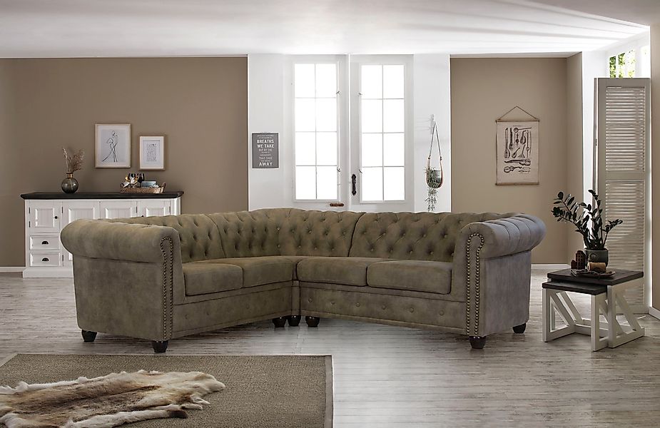 Home affaire Chesterfield-Sofa Rysum L-Form, Chesterfield-Optik, günstig online kaufen