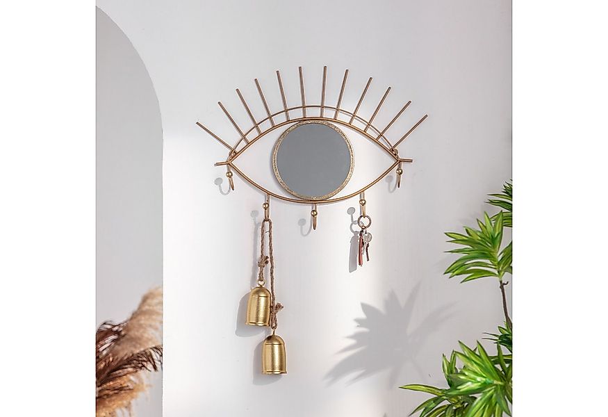 K&L Wall Art Wandspiegel Metall Wandhaken Metallspiegel Antik Goldoptik Gar günstig online kaufen