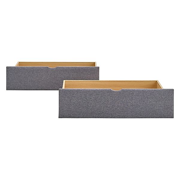 Homestyle4u Bettkasten Bett Schublade 2er Set Bettauszug mit Rollen Grau 19 günstig online kaufen