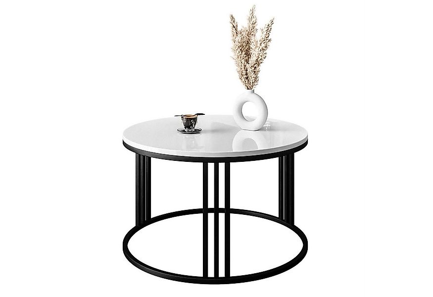 Lookway Couchtisch LORI mit Hochglanz Platte (1x Couchtisch), Durchmesser: günstig online kaufen