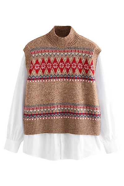 Next Pullunder Hochgeschlossenes, gestricktes Lagenlook-Tanktop (1-tlg) günstig online kaufen
