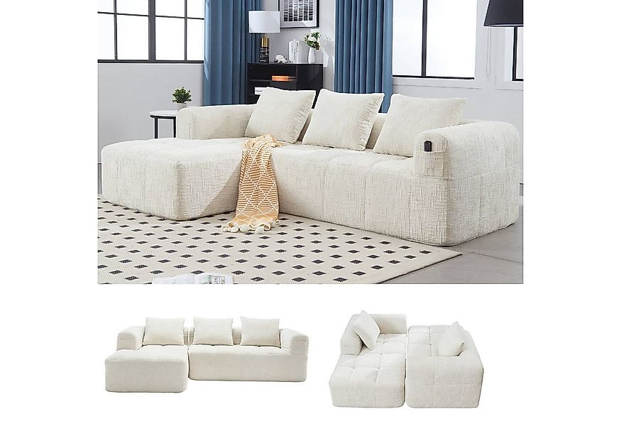 LVHOM Ecksofa Modulares Chaiselongue-Sofa-Set(Polsterliege+Doppelsofa), sep günstig online kaufen