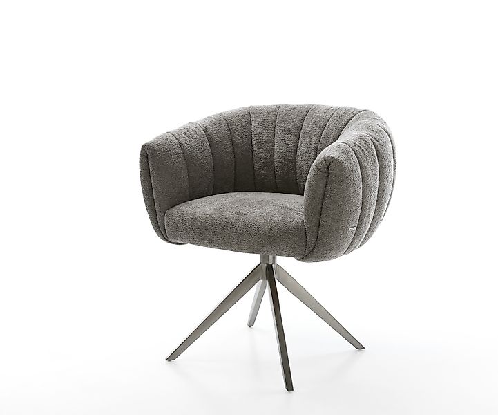 Drehstuhl Jada-Flex Bouclé Soft Schlamm Kreuzgestell breit Graphit 360° dre günstig online kaufen