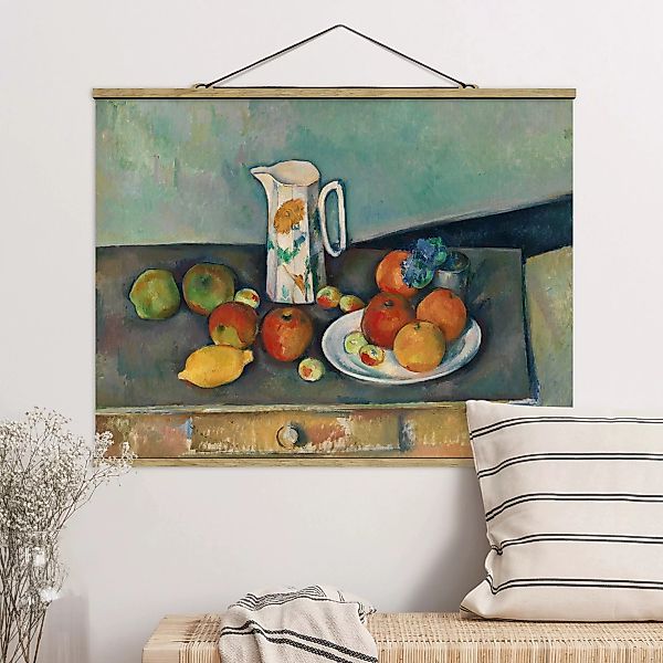 Stoffbild Kunstdruck mit Posterleisten - Querformat Paul Cézanne - Stillleb günstig online kaufen