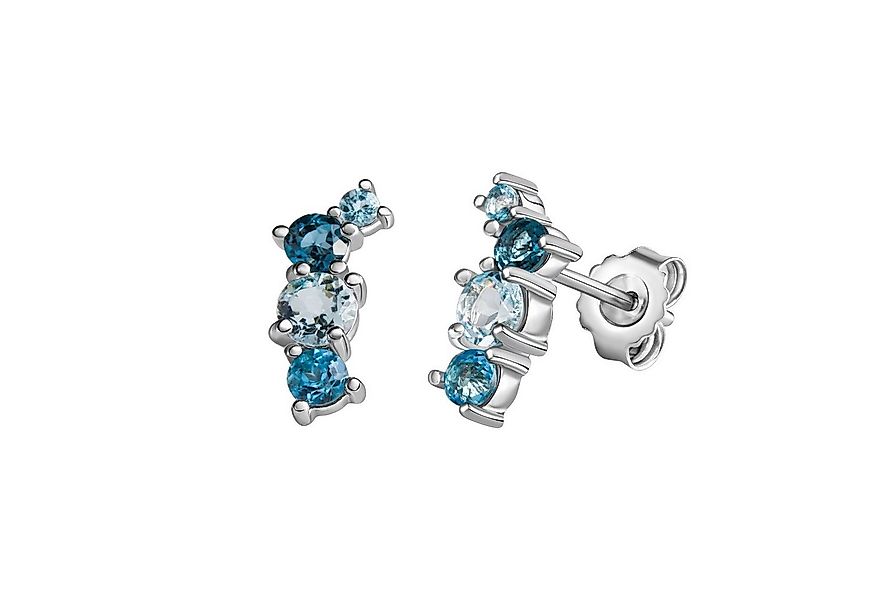 Zeeme Paar Ohrstecker Silber 925 rhodiniert mit Blautopas (beh) günstig online kaufen