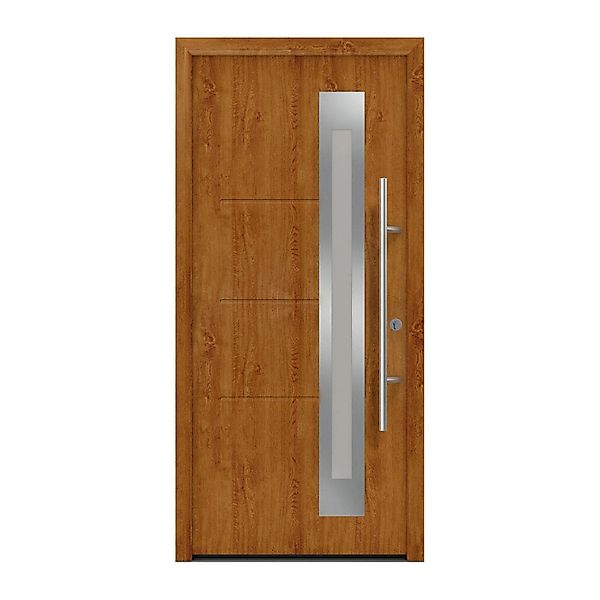 EcoStar Haustür Isopro Secur IPS 780S Golden Oak 110 cm x 210 cm DIN R günstig online kaufen